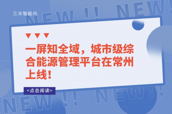 一屏知全域，城市級(jí)綜合能源管理平臺(tái)在常州上線！
